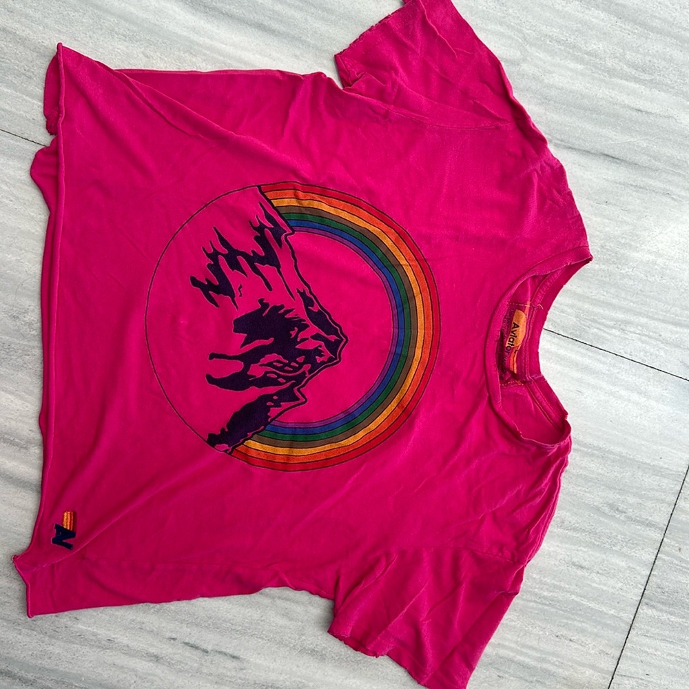 aviator nation large bright pink boyfriend tee perfect condition
